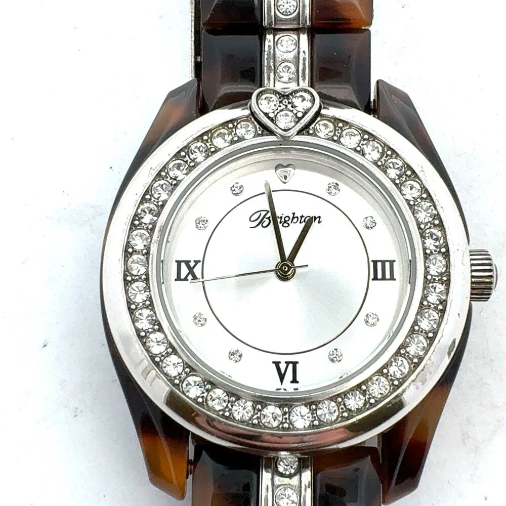 Retired Brighton Dana Point Tortoiseshell Rhinestone Accented Ladies Watch